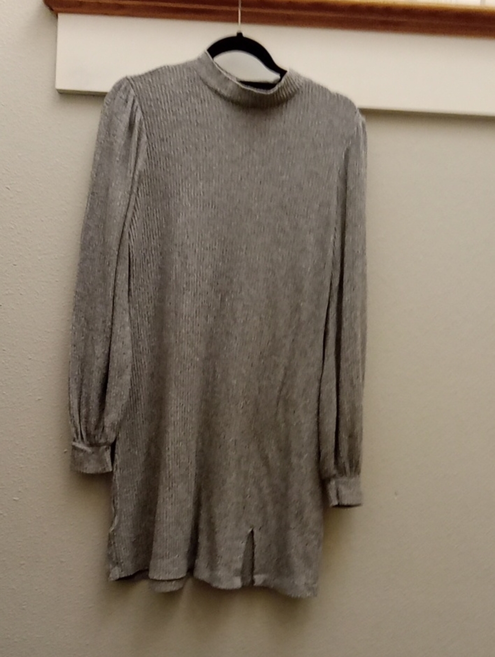 Hollister Women's Gray Ribbed Mock Neck Sweater Dress